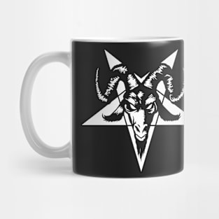 Satanic Goat Head with Pentagram 1.2 (white) Mug